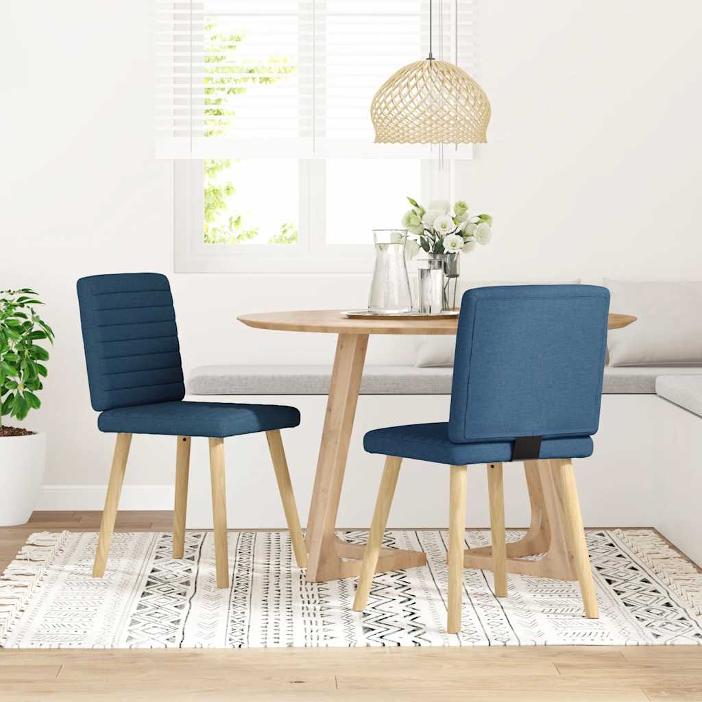 Sedie Da Pranzo 2 Pz Blu In Tessuto - Image 3