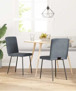Sedie Da Pranzo 2 Pz Grigio Scuro In Velluto