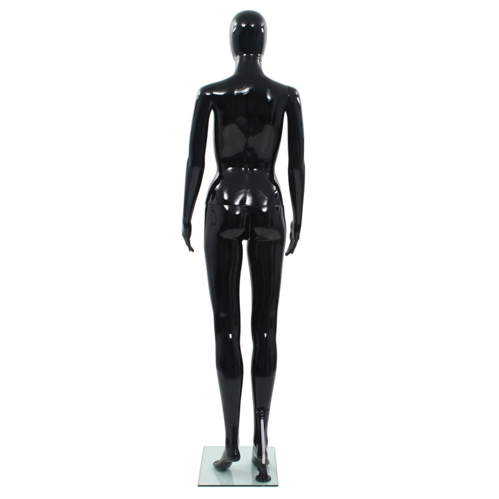 Manichino Donna Figura Intera Base In Vetro 175 Cm Nero Lucido - Image 3