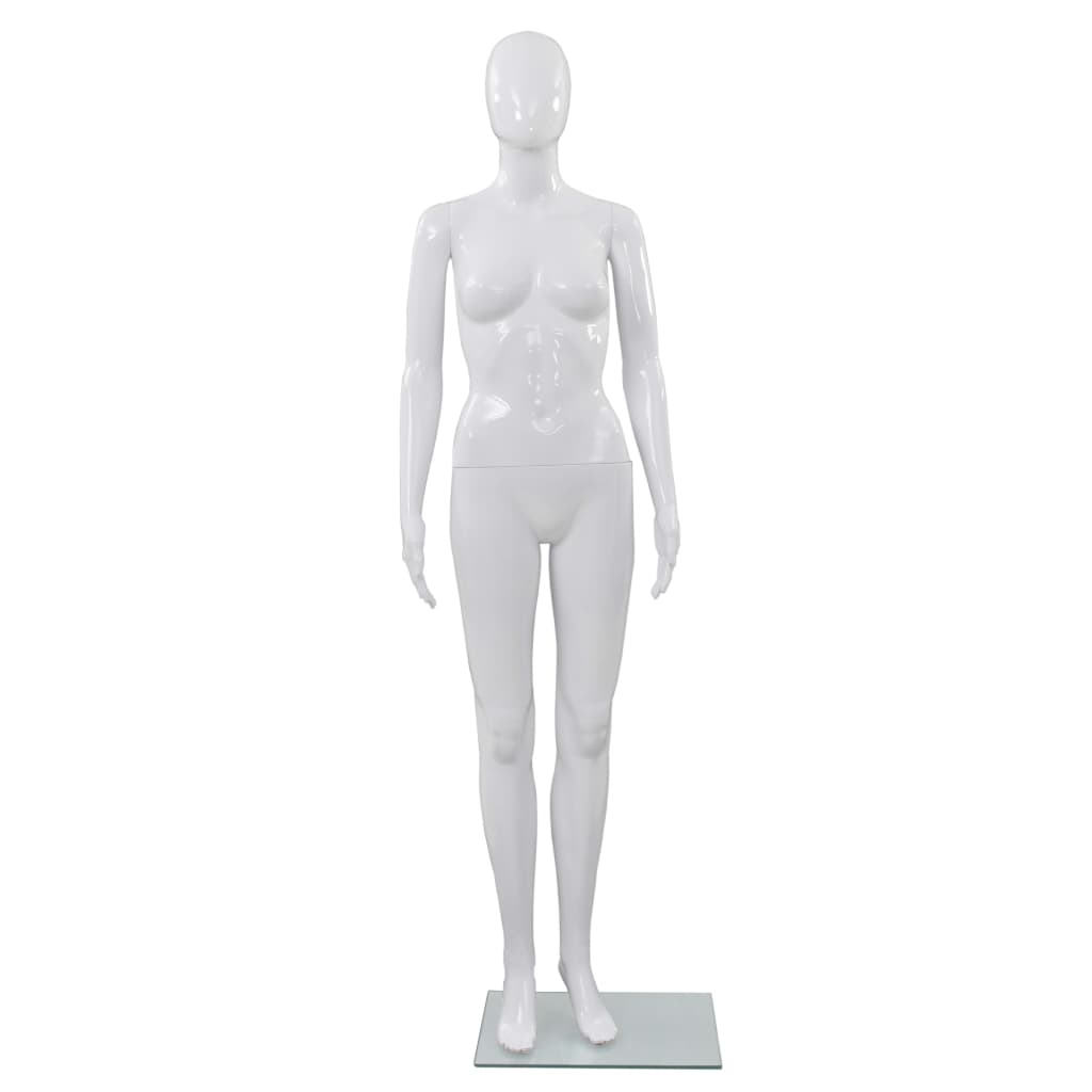 Manichino Donna Figura Intera Base In Vetro 175cm Bianco Lucido - Image 5