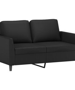 Set Di Divani 2 Pz Con Cuscini Nero In Similpelle