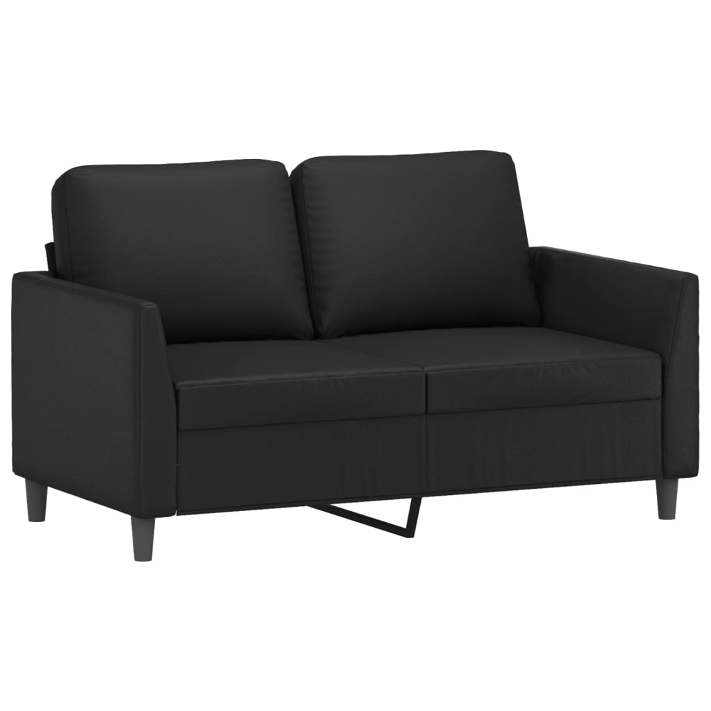 Set Di Divani 2 Pz Con Cuscini Nero In Similpelle