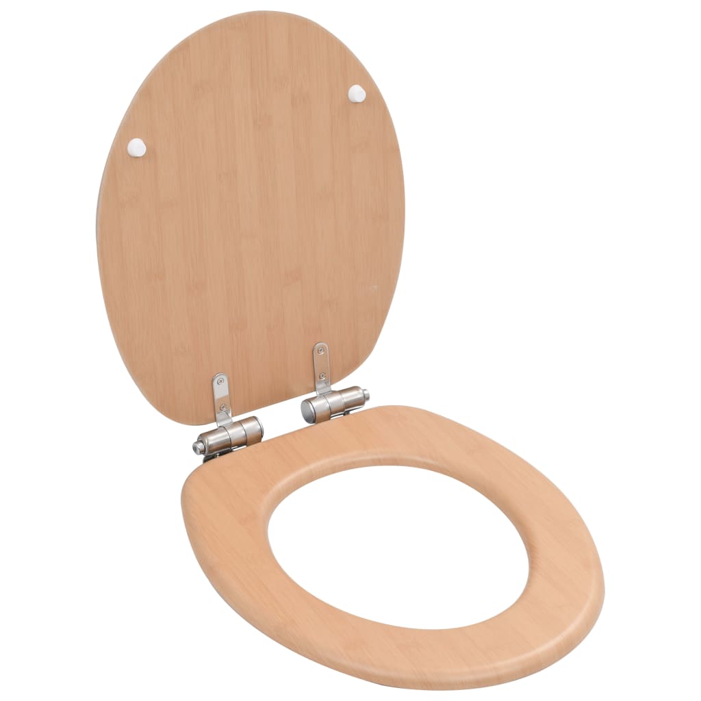 Tavoletta Wc Coperchio Chiusura Morbida Mdf Design A Bambù - Image 4