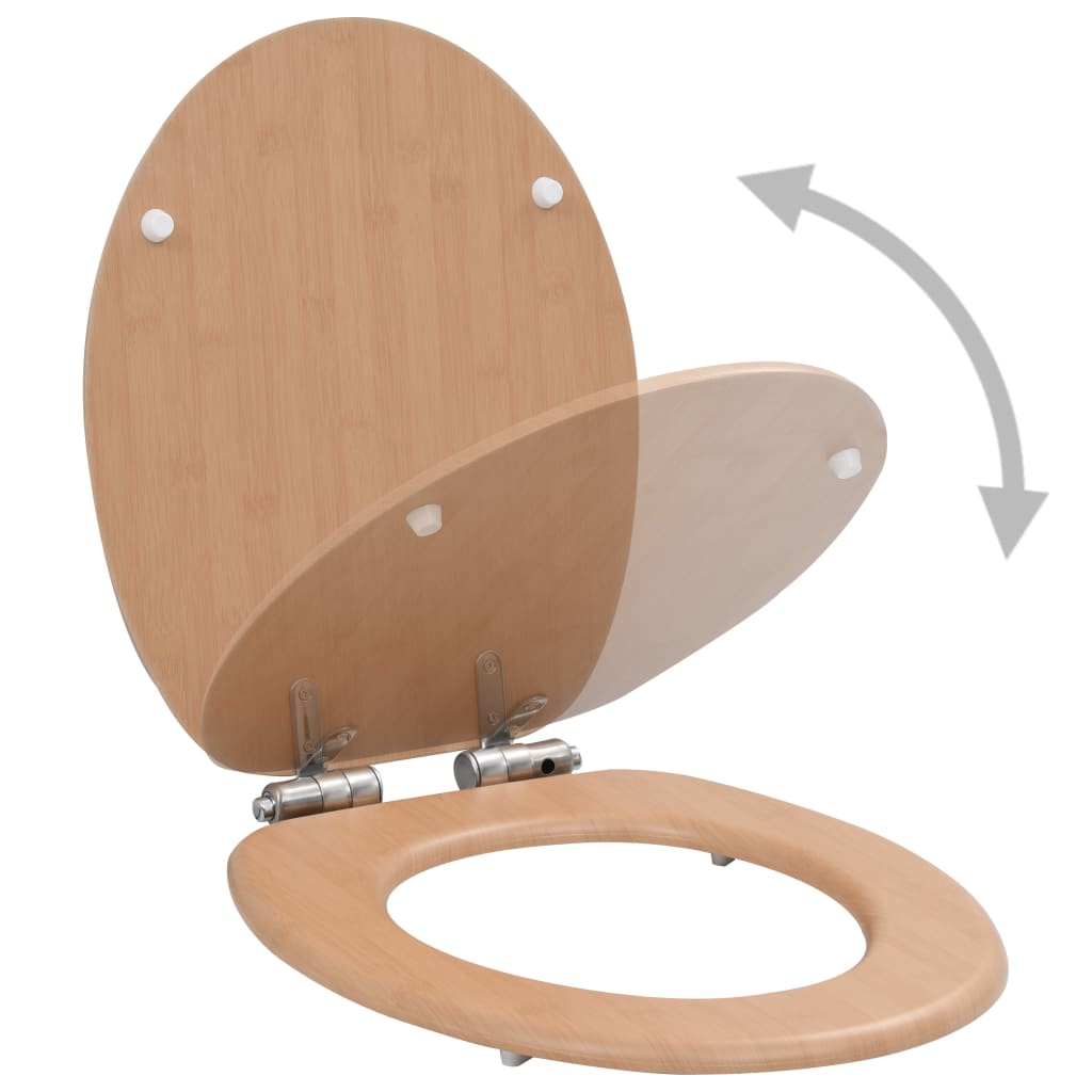 Tavoletta Wc Coperchio Chiusura Morbida Mdf Design A Bambù