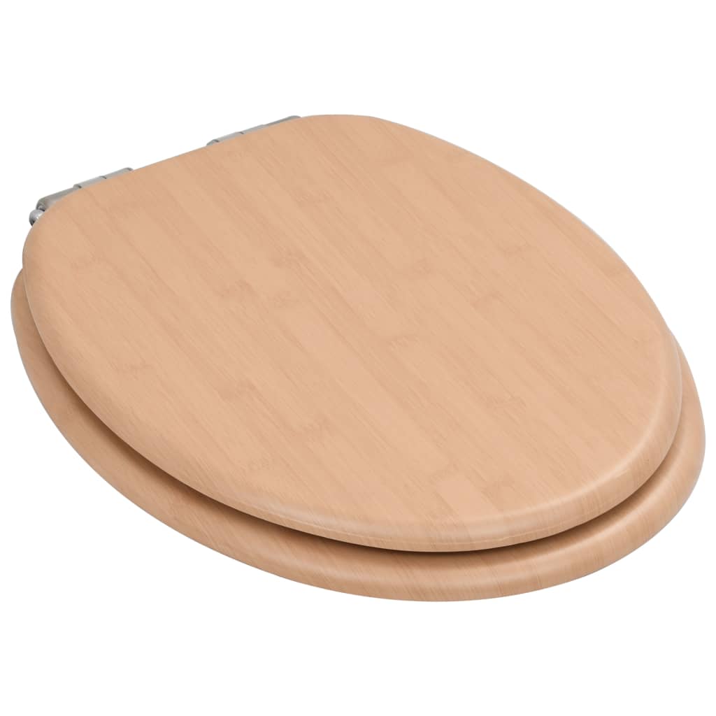 Tavoletta Wc Coperchio Chiusura Morbida Mdf Design A Bambù - Image 2