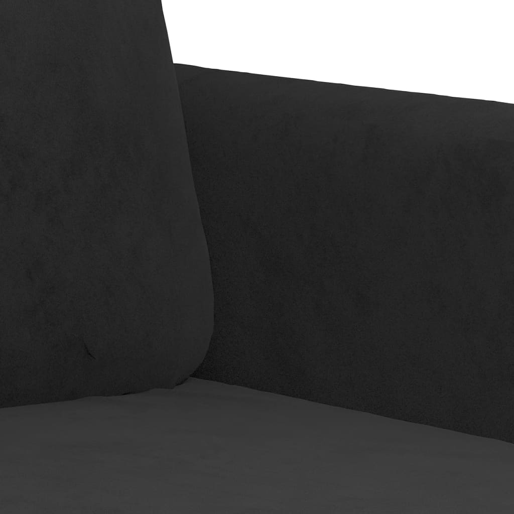 Set Di Divani 2 Pz Nero In Velluto - Image 2