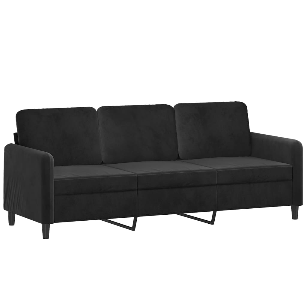 Set Di Divani 2 Pz Nero In Velluto - Image 6