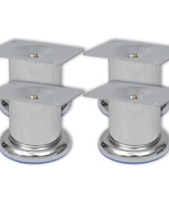 Piedini Rotondi Per Divani 8 Pz Cromati 60 mm