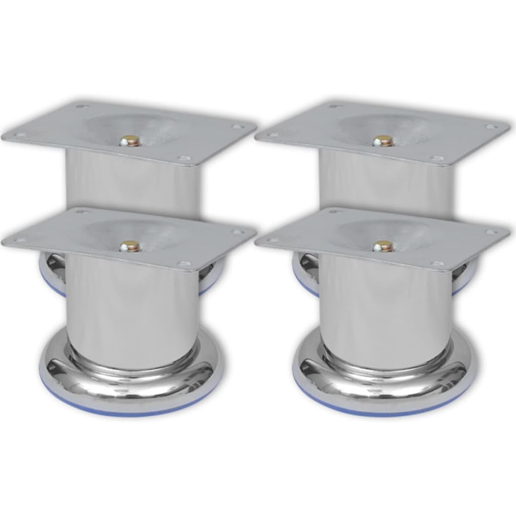 Piedini Rotondi Per Divani 8 Pz Cromati 60 mm