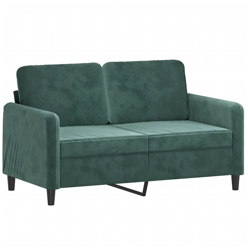 Set Di Divani 2 Pz Verde Scuro In Velluto - Image 2
