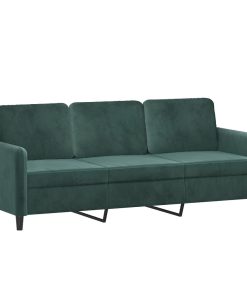 Set Di Divani 2 Pz Verde Scuro In Velluto