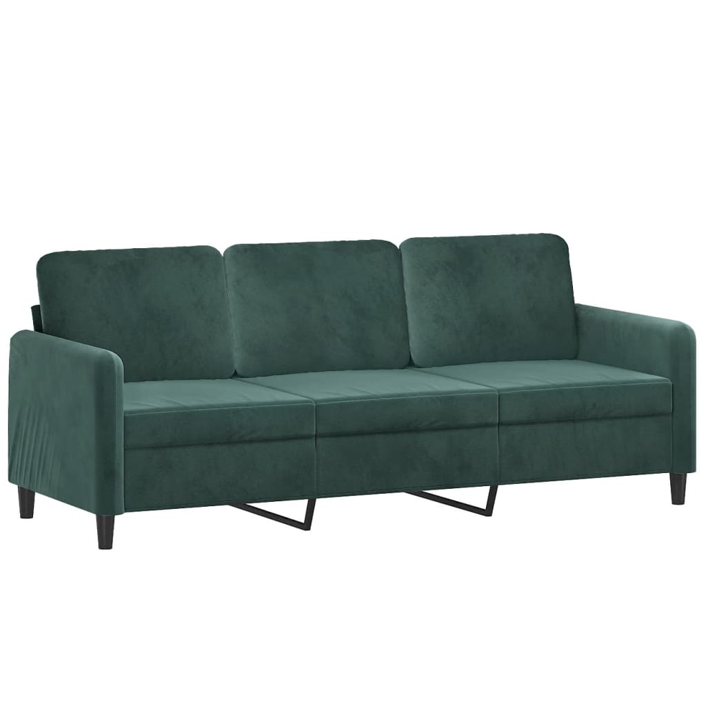 Set Di Divani 2 Pz Verde Scuro In Velluto