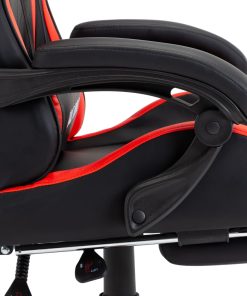 Sedia Da Gaming Con Poggiapiedi Rossa E Nera In Similpelle