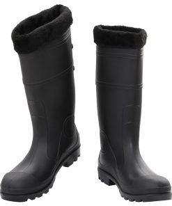 Stivali Da Pioggia Con Calzini Rimovibili Neri Misura 46 Cm Pvc