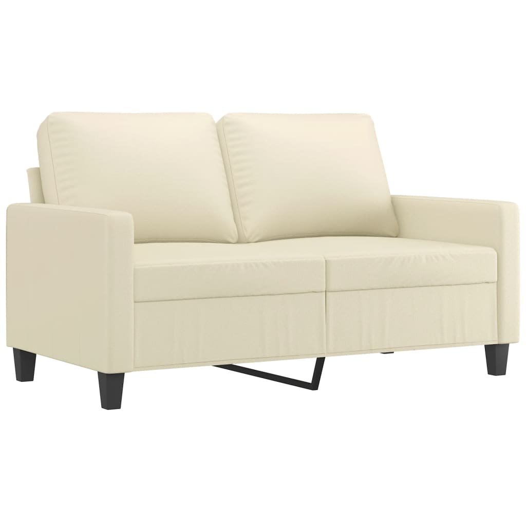 Set Di Divani 2 Pz Con Cuscini Crema In Similpelle