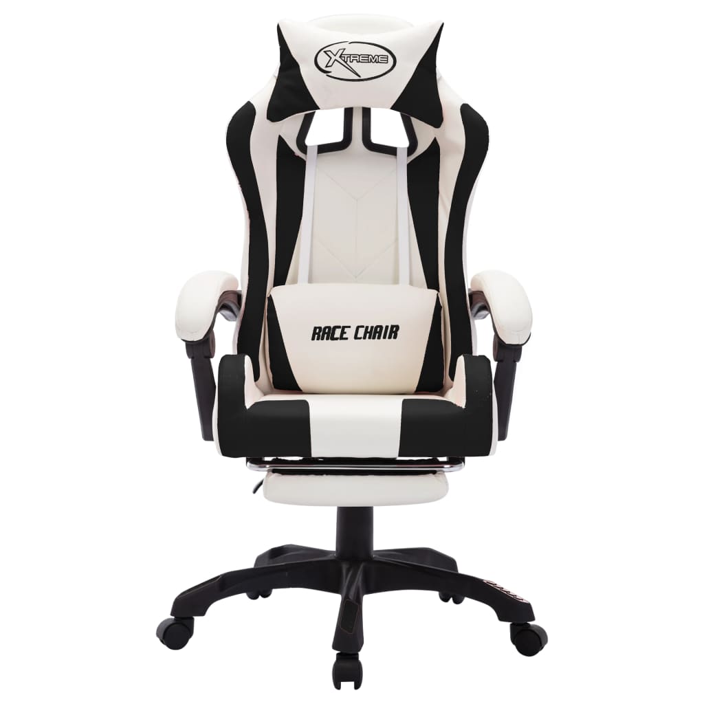 Sedia Da Gaming Con Luci A Led Rgb Nera E Bianca In Similpelle - Image 6