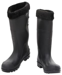 Stivali Da Pioggia Con Calzini Rimovibili Neri Misura 38 Cm Pvc