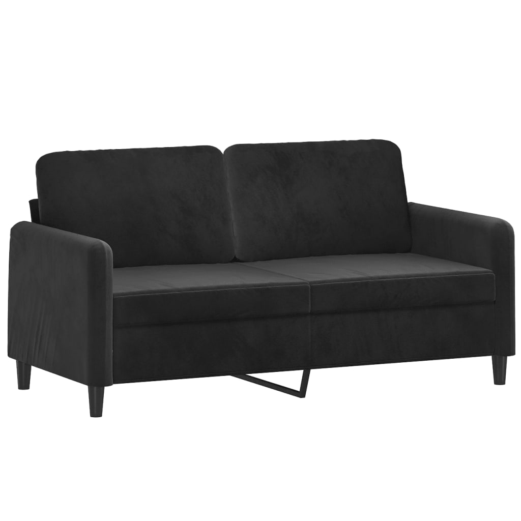 Set Di Divani 2 Pz Nero In Velluto