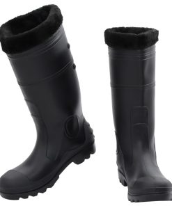 Stivali Da Pioggia Con Calzini Rimovibili Neri Misura 43 Cm Pvc