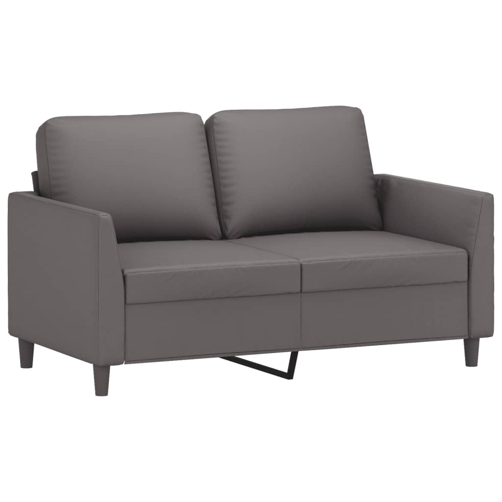 Set Di Divani 2 Pz Con Cuscini Grigio In Similpelle