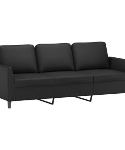 Set Di Divani 2 Pz Con Cuscini Nero In Similpelle