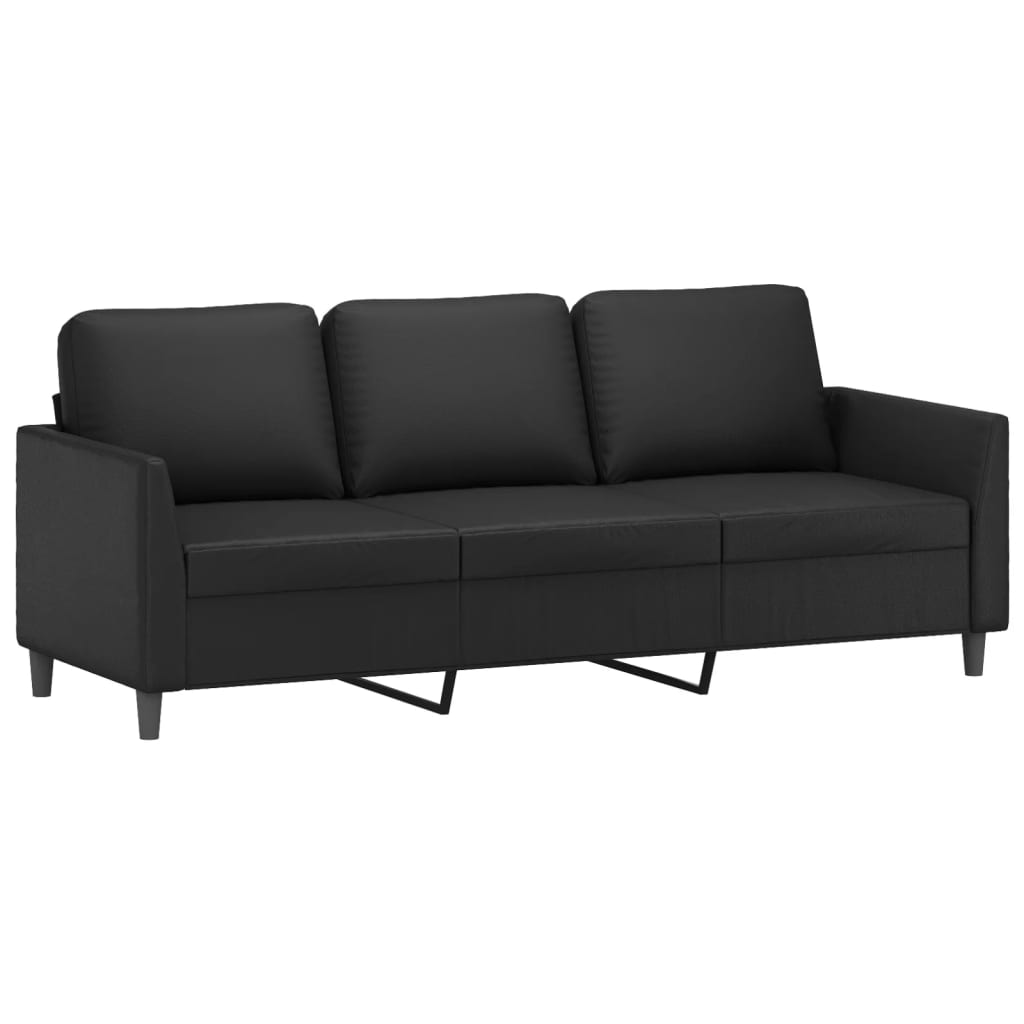 Set Di Divani 2 Pz Con Cuscini Nero In Similpelle