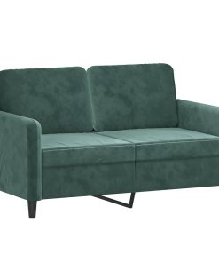 Set Di Divani 2 Pz Verde Scuro In Velluto