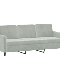 Set Di Divani 2 Pz Grigio Chiaro In Velluto