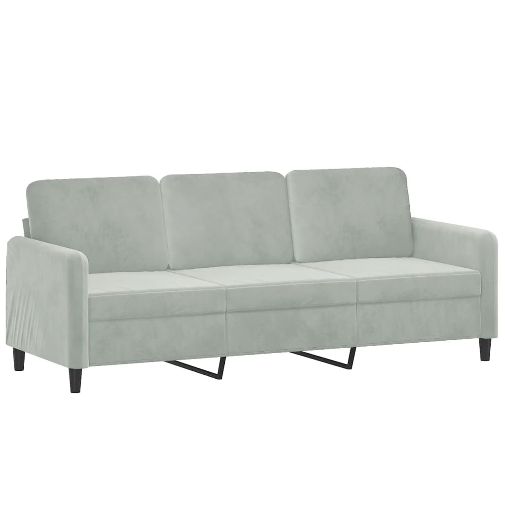 Set Di Divani 2 Pz Grigio Chiaro In Velluto