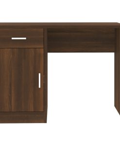 Scrivania Cassetto Rovere Marrone 100x40x73cm Legno Multistrato