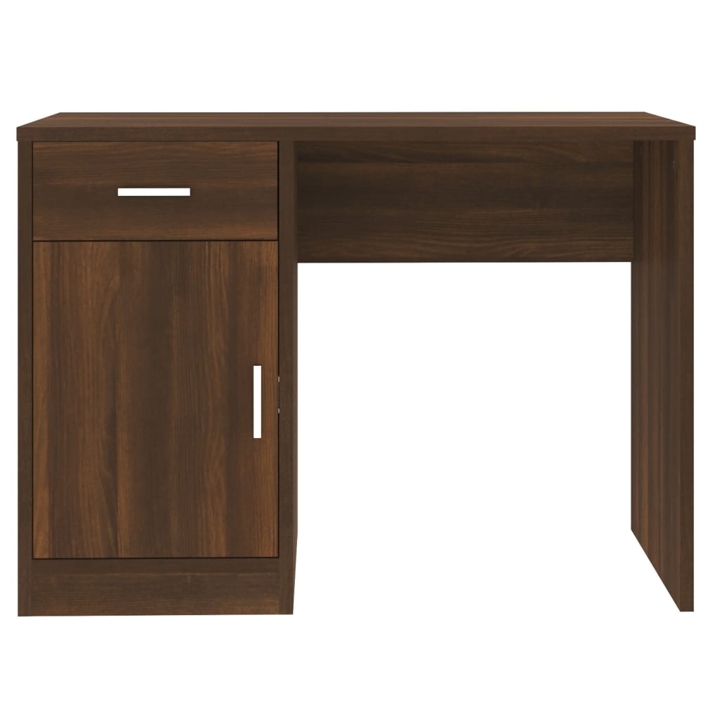 Scrivania Cassetto Rovere Marrone 100x40x73cm Legno Multistrato