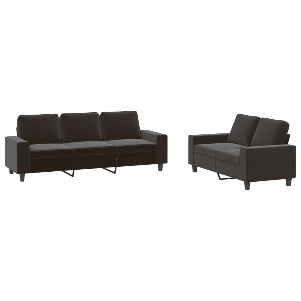 Set Di Divani 2 Pz Nero In Tessuto
