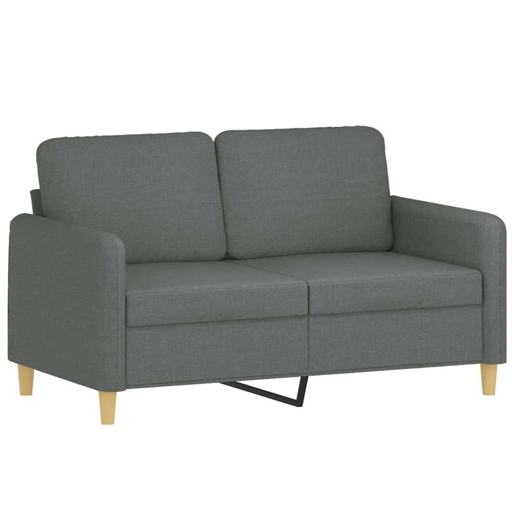 Set Di Divani 2 Pz Con Cuscini Grigio Scuro In Tessuto - Image 5