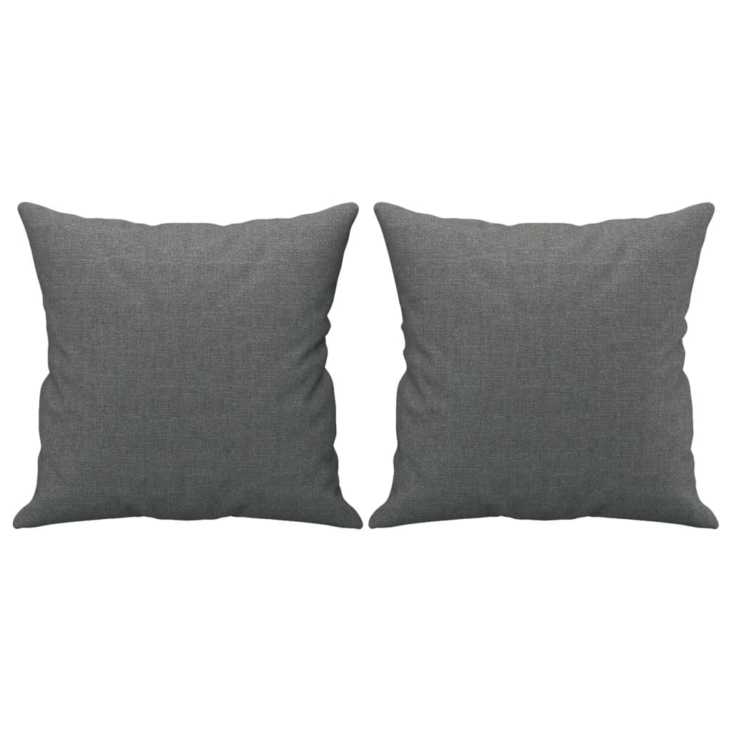 Set Di Divani 2 Pz Con Cuscini Grigio Scuro In Tessuto - Image 4
