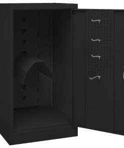Armadio Porta Sella Nero 53x53x105 Cm In Acciaio