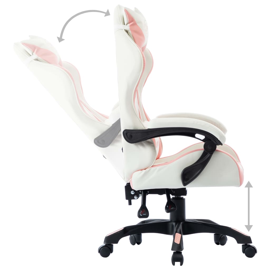 Sedia Da Gaming Rosa In Similpelle - Image 5