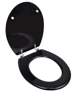 Sedile Wc In Mdf Con Coperchio Design Semplice Nero