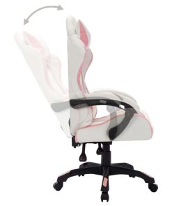 Sedia Da Gaming Con Luci A Led Rgb Rosa E Nera In Similpelle