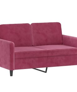 Set Di Divani 2 Pz Rosso Vino In Velluto