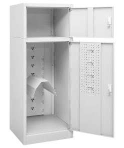 Armadietto Per Sella Grigio Chiaro 53x53x140 Cm In Acciaio