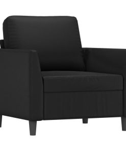 Set Di Divani 3 Pz Con Cuscini Nero In Similpelle