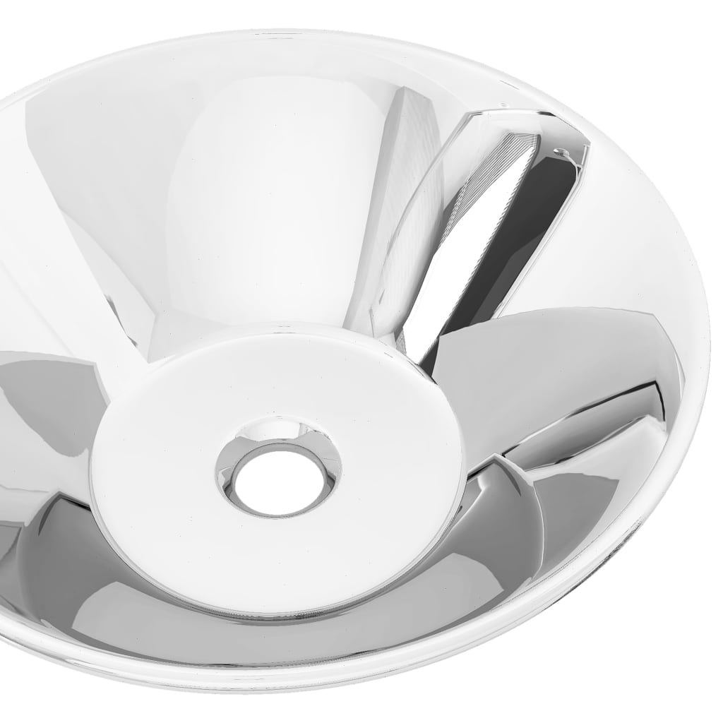 Lavandino 42x14 Cm In Ceramica Argento