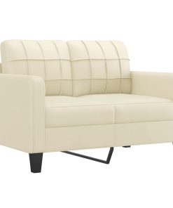 Set Di Divani 2 Pz Con Cuscini Crema In Similpelle