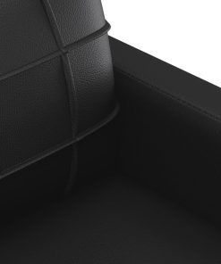 Set Di Divani 2 Pz Con Cuscini Nero In Similpelle
