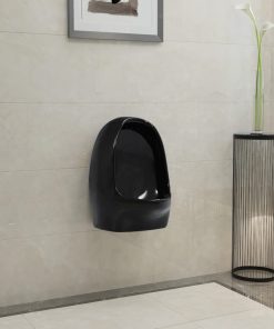 Orinatoio Sospeso Con Sciacquone In Ceramica Nero