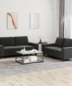 Set Di Divani 2 Pz Nero In Tessuto
