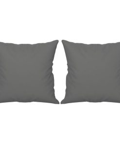 Divano 3 Posti Cuscini Grigio Scuro 180 Cm Tessuto Microfibra