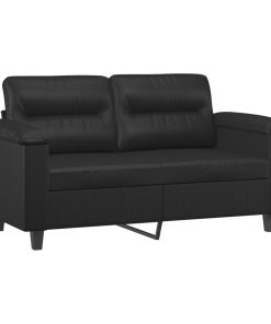 Set Di Divani 2 Pz Con Cuscini Nero In Similpelle