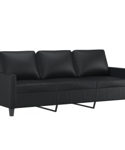 Set Di Divani 2 Pz Con Cuscini Nero In Similpelle
