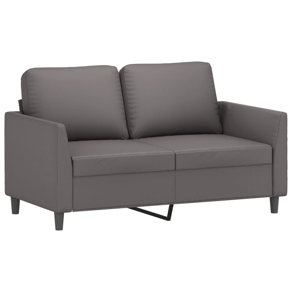 Set Di Divani 2 Pz Con Cuscini Grigio In Similpelle